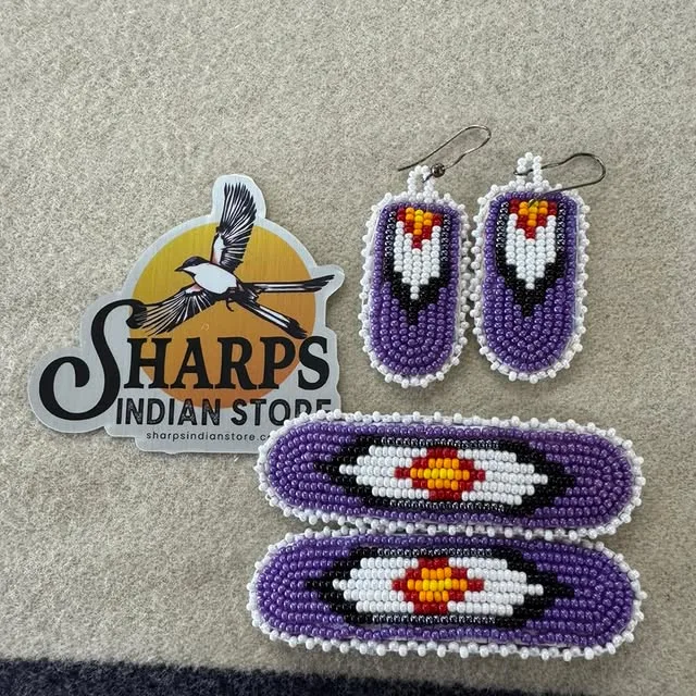 Beaded barrette sets and hair combs have arrived at Sharps!