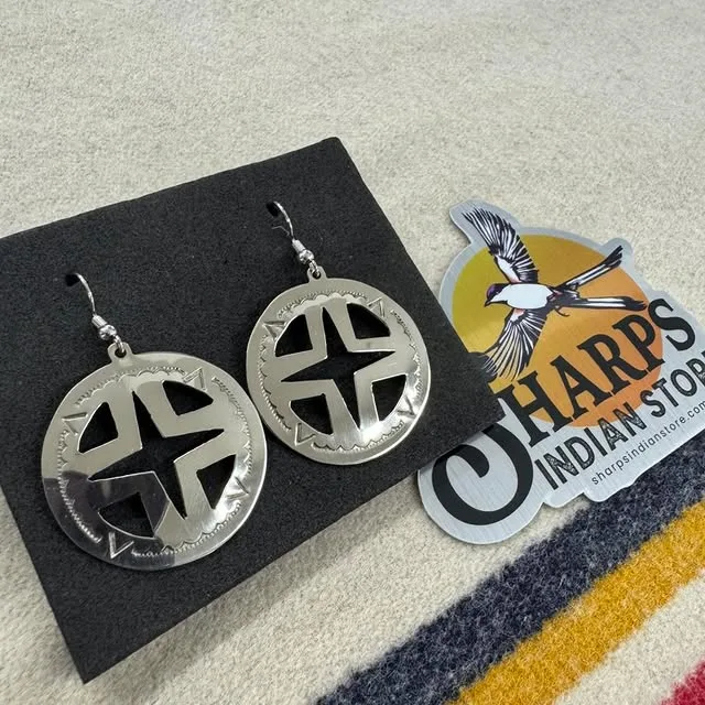 Earrings by local artist, Bobby Wildcat have arrived at Sharps!