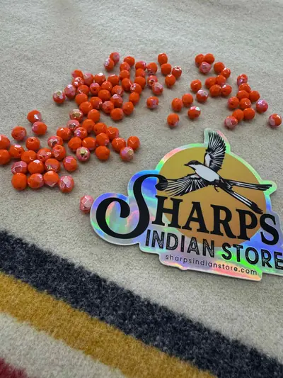 6MM GLASS FACETED ORANGE AB