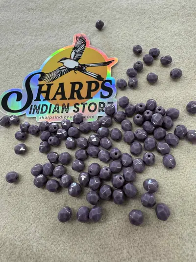 6MM GLASS FACETED #197 OPQ MED PURPLE