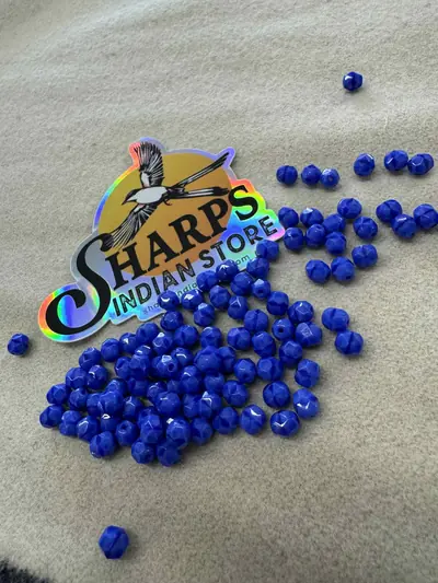 6MM GLASS FACETED #974-2 SATIN OPQ DK BLUE