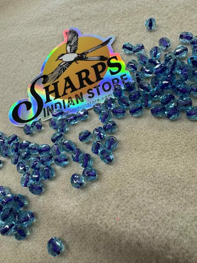 6MM GLASS FACETED #3262-L LILAC IN AQUA