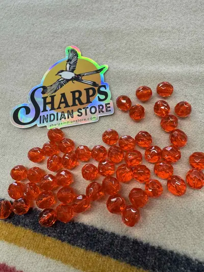 10MM GLASS FACETED #234 SUN ORANGE