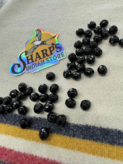10MM GLASS FACETED #109 BLACK