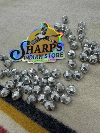 10MM GLASS FACETED FULL COATED SILVER
