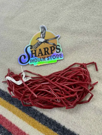 Size 5 Bugle Beads Opaque Red