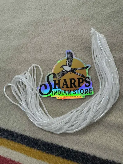 Size 3 Bugle Beads Pearl White