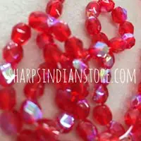 6MM GLASS FACETED 544 RUBY RED AB