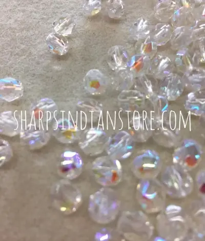 6MM GLASS FACETED 512 CRYSTAL AB