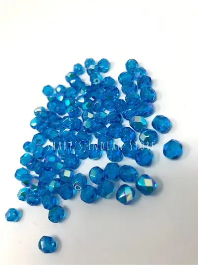 6MM GLASS FACETED #563 MEDIUM AQUA AB