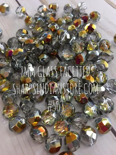 8MM GLASS FACETED 8FC503 MAREA