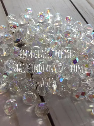 8MM GLASS FACETED 8FC512 CRYSTAL AURORA BOREALIS