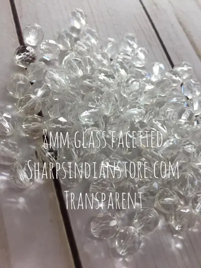 8MM GLASS FACETED 8FC212 ROUND CRYSTAL