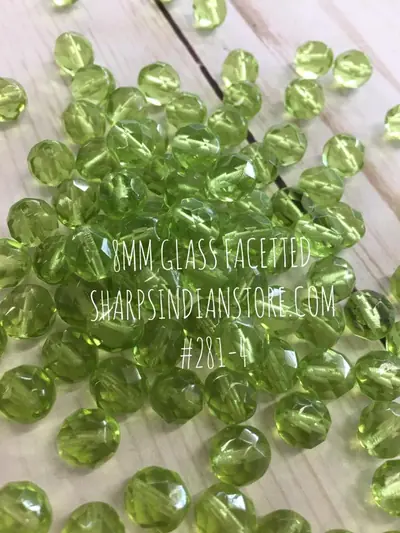 8MM FC281-1 TRANSPARENT PALE PERIDOT GREEN