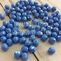 8MM GLASS 373 OPAQUE LUSTER BLUE