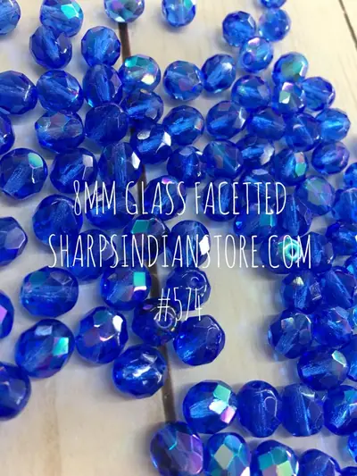 8MM GLASS FC574 SAPHIRE AURORA BOREALIS