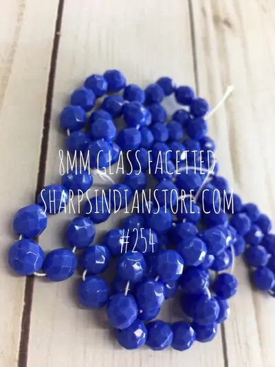 8MM GLASS FC174 OPAQUE MEDIUM BLUE
