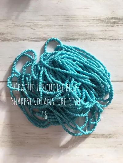 11 SEED BEAD 11SB164 OPAQUE TURQUOISE BLUE