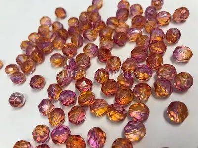 8MM GLASS TOPAZ ROSE