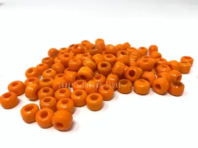 9MM LIGHT ORANGE CROW BEAD