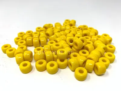 9MM YELLOW CROW BEAD