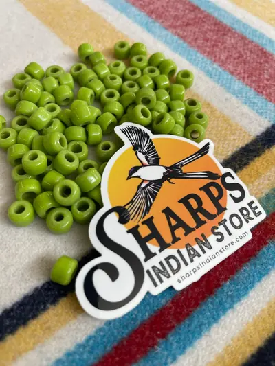9MM OLIVE GREEN CROW BEAD