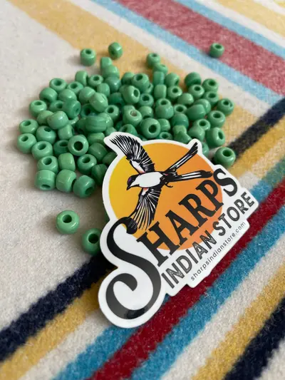 9MM MEDIUM GREEN CROW BEAD