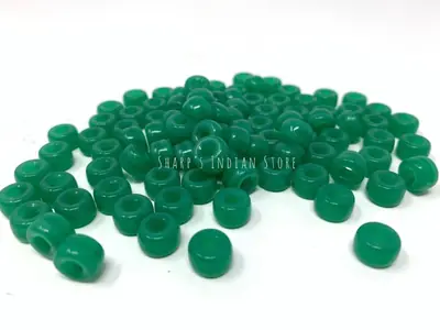 9MM EMERALD GREEN CROW BEAD