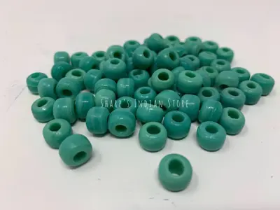 9MM TURQUOISE GREEN CROW BEAD
