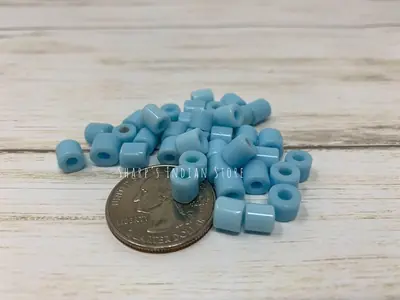6MM TILE BEAD BABY BLUE