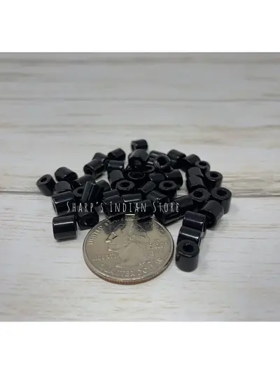 6MM TILE BEAD BLACK