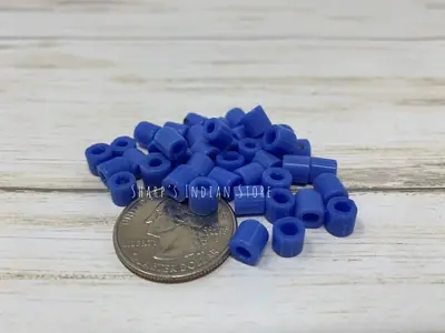 6MM TILE BEAD DARK PERRIWINKLE