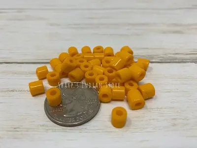 6MM TILE BEAD LIGHT ORANGE