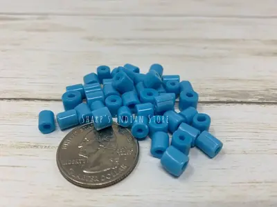 6MM TILE BEAD TURQUOISE BLUE