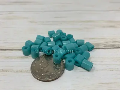6MM TILE BEAD TURQUOISE GREEN
