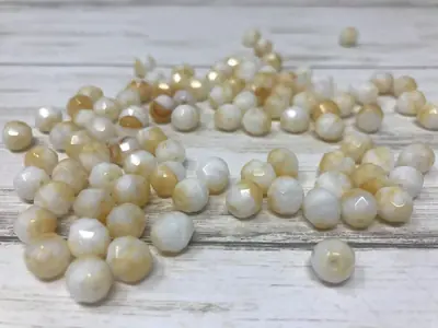 8MM GLASS FACTED WHITE-BEIGE