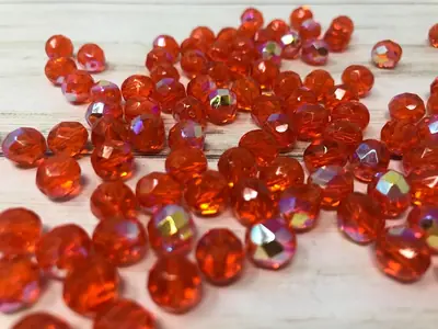 8MM GLASS FACETED HYACINTH TRANSPARENT AB