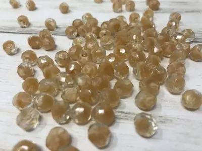 8MM GLASS FACETED CRYSTAL CARAMEL