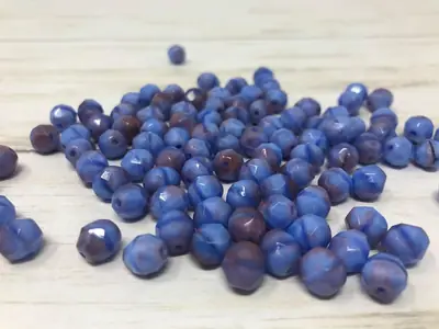 8MM GLASS FACETED BLUEBERRY
