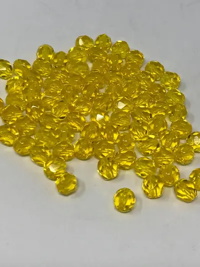 6MM GLASS FACETED 225 YELLOW TRANSPARENT