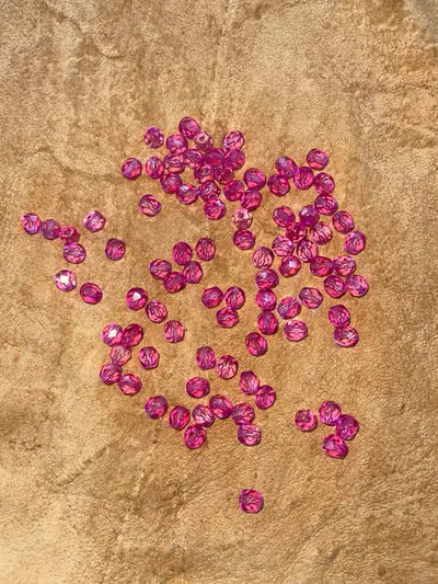 6MM GLASS FACETED 294-C FUCHSIA