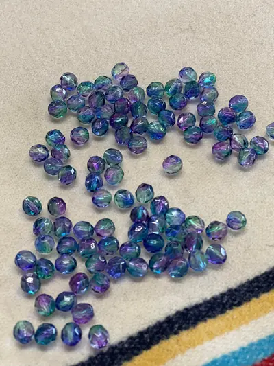 8MM Glass Faceted 5289-LC Light Green Purple