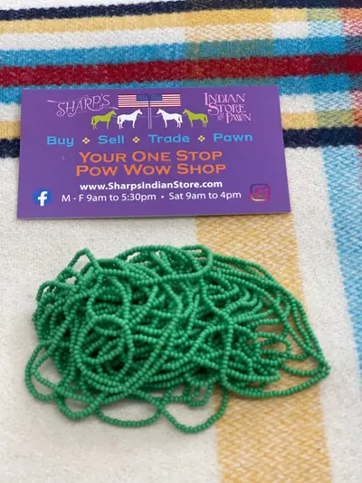 12/0 SEED BEAD #186 FOREST GREEN