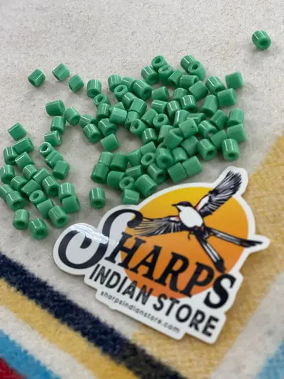6MM TILE BEAD MEDIUM GREEN