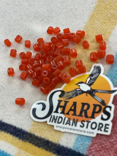 6MM TILE BEAD TRANS DARK ORANGE