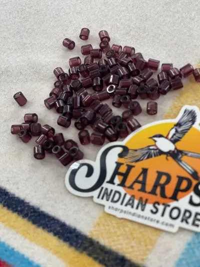 6MM TILE BEAD TRANS DARK PLUM