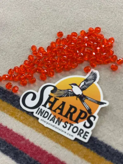 6MM GLASS FACETED #234 TRANSPARENT SUN ORANGE