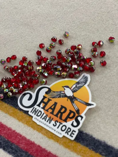 6MM GLASS FACETED #544-V RUBY VITRAIL