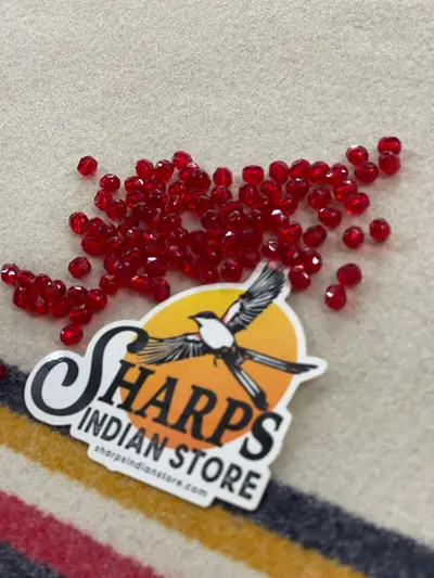 6MM GLASS FACETED #244 TRANSPARENT DARK RUBY