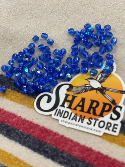 6MM GLASS FACETED #574 SAPPHIRE AB